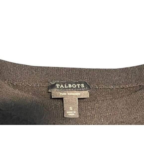 Talbots Black Pure Cashmere 3/4 Sleeve Mock Neck Sweater Women Size Small Soft - Picture 3 of 8